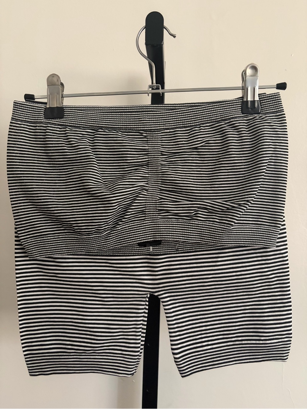 Black & White Striped Kids Bike Shorts